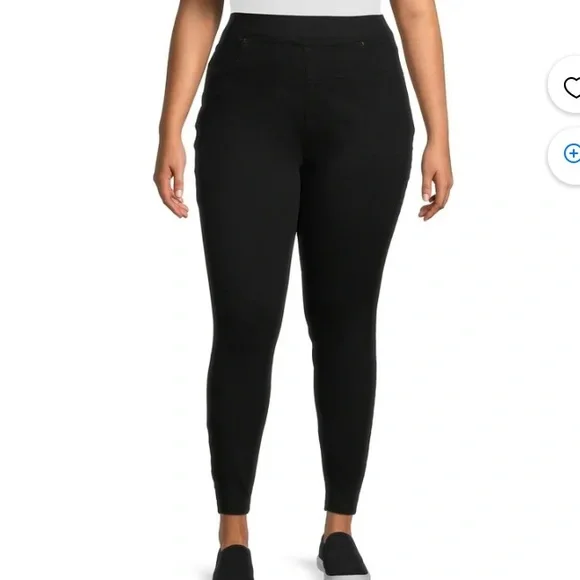 Terra Sky Jeans Walmart Terra Sky Pull On Black High Rise